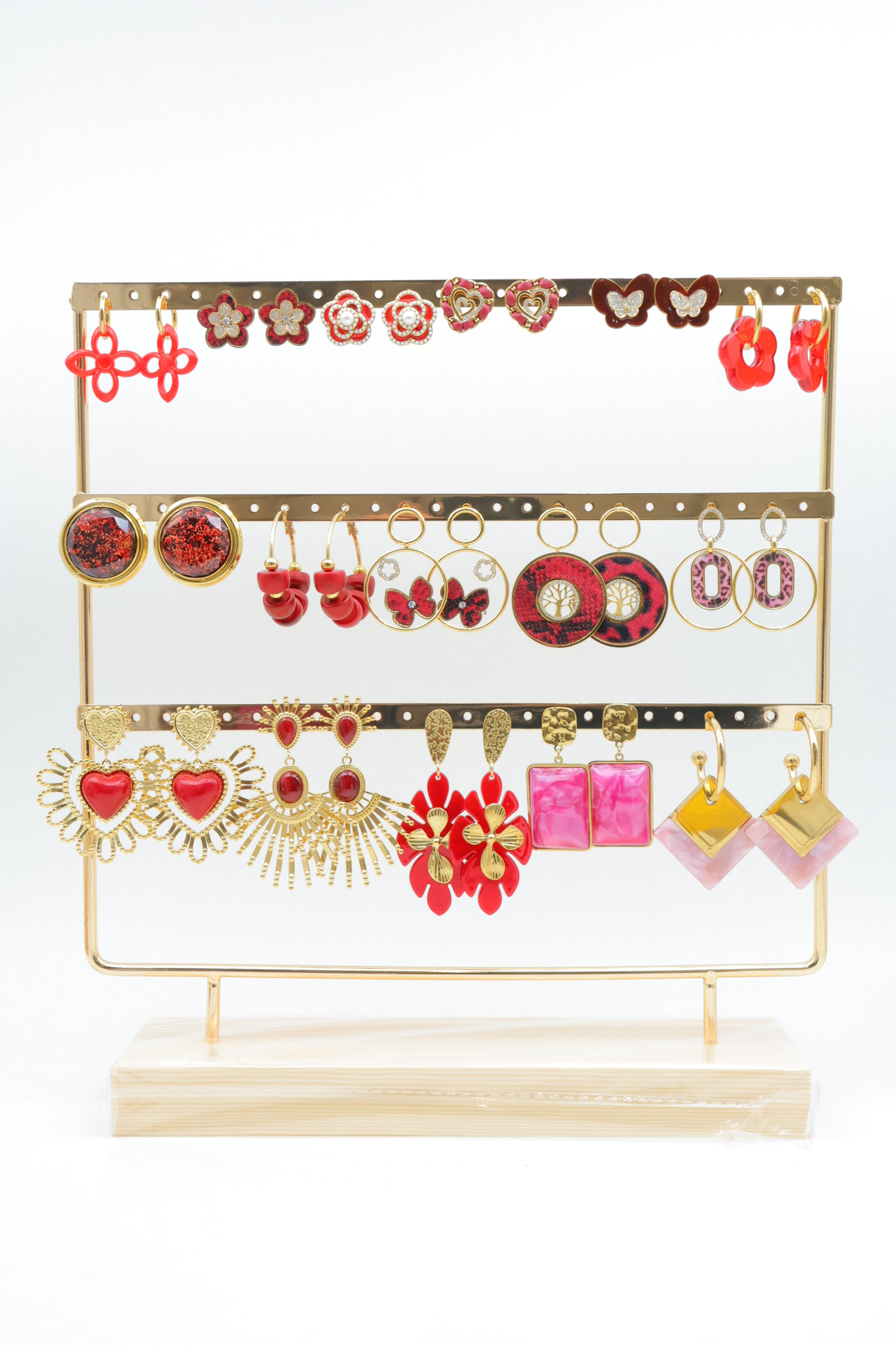 Wholesaler Bijoux Mystères - Set of 16 pairs of earrings with display stand