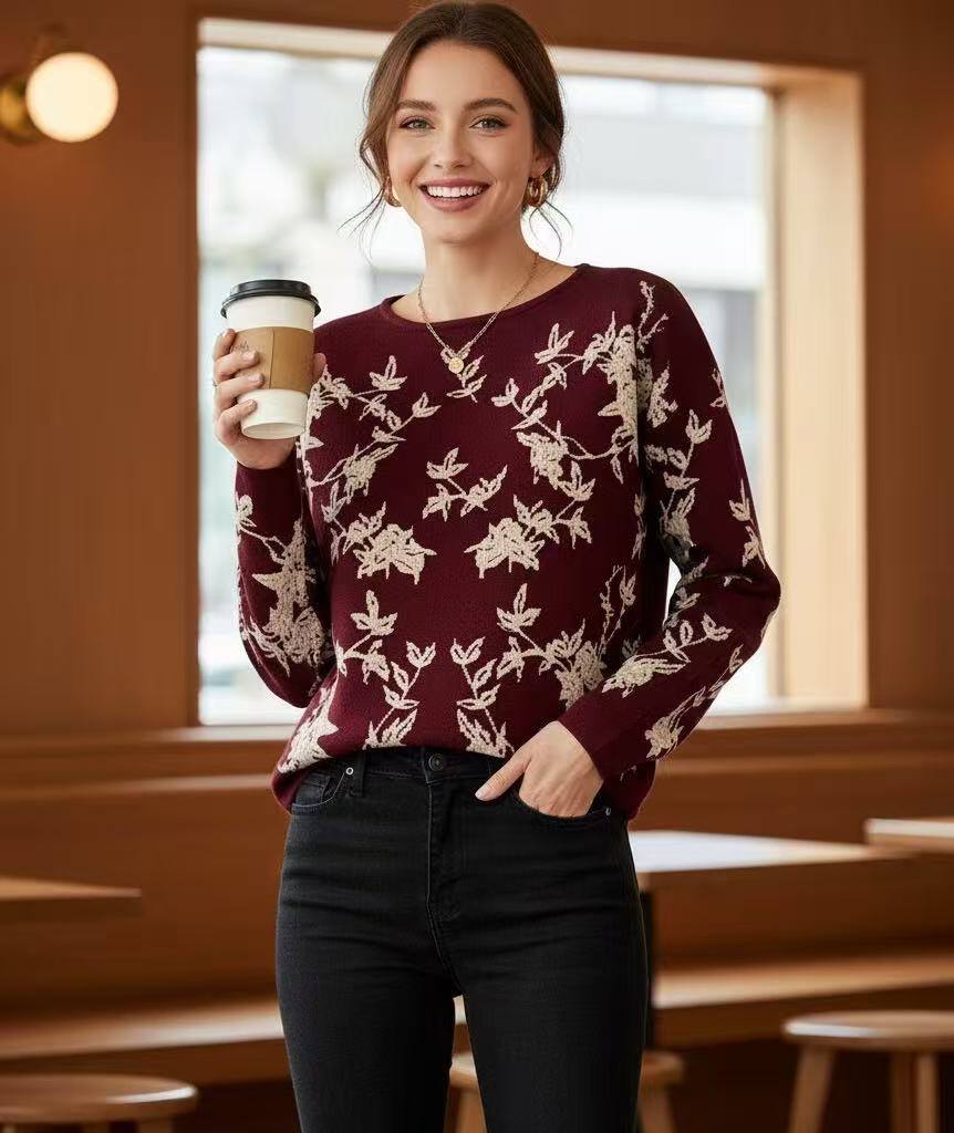 Pull femme hivernal, manches longues en viscose, polyamide et polyester, idéal pour l'automne, fabriqué en Chine.