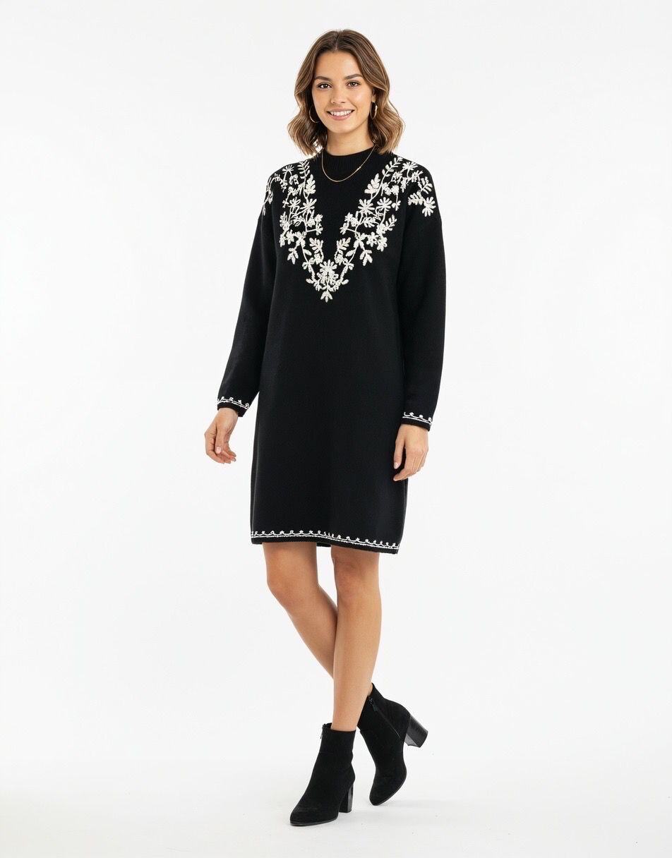 Soft women's sweater, blend of polyester, acrylic, nylon, wool, and spandex, perfect for fall/winter, made in China.