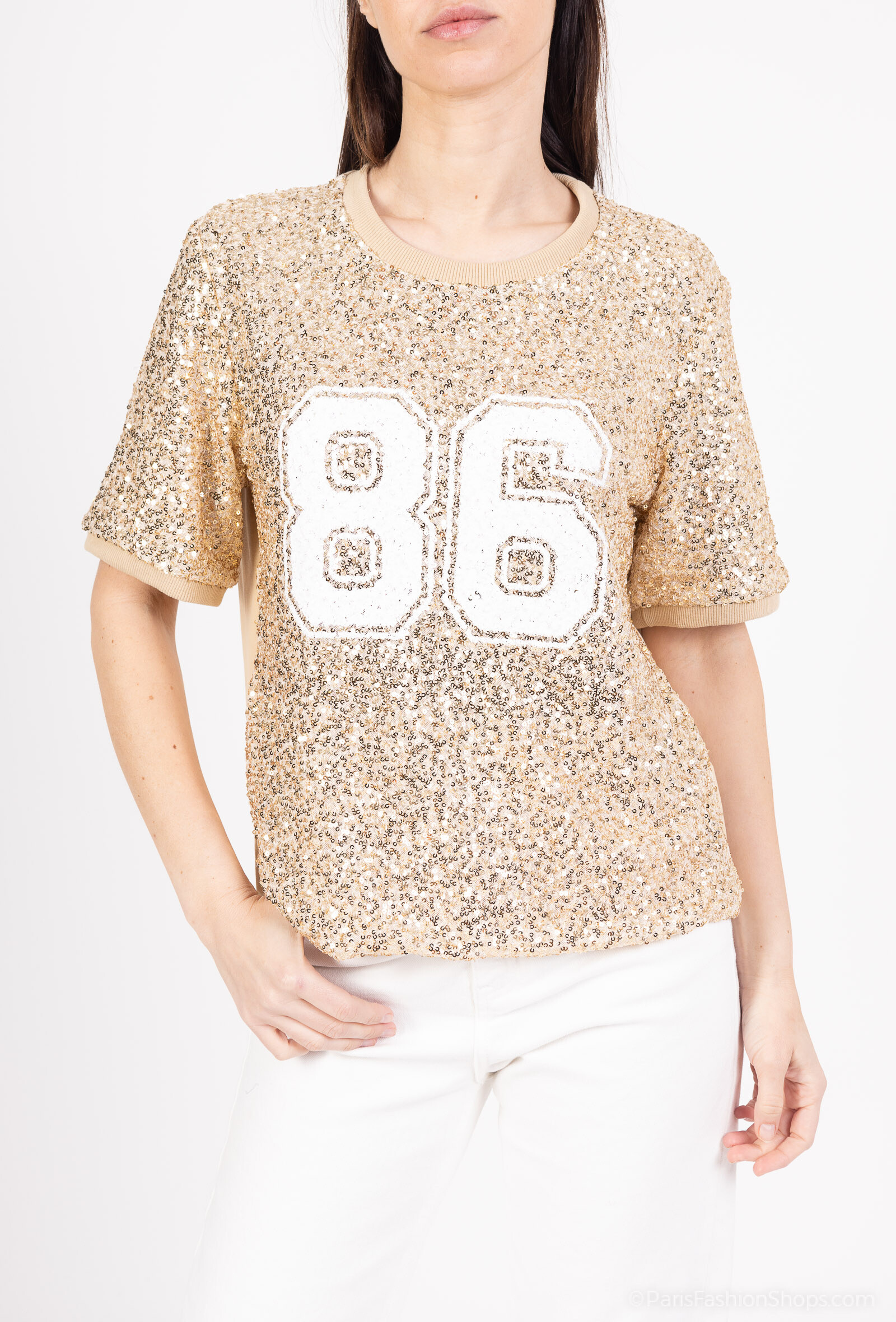 Grossiste Bluoltre - Pull printemps avec sequins manches courtes