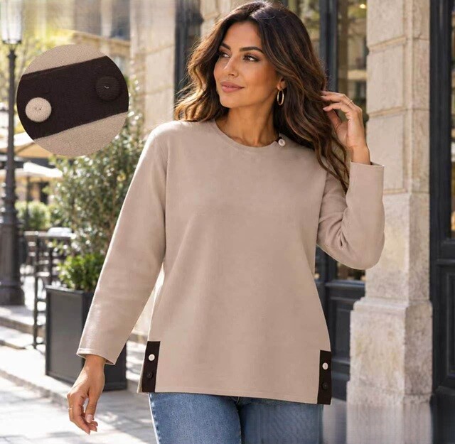 Großhändler Bluoltre - Großer Pullover mit Knöpfen