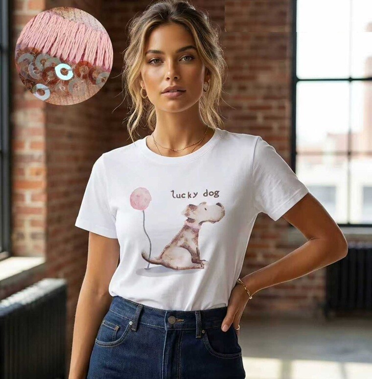 Wholesaler Bluoltre - Printed T-Shirt with sequins