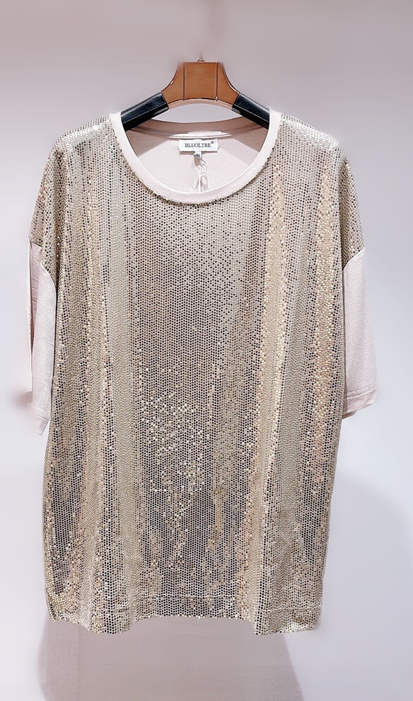 Grossiste Bluoltre - T-shirt brillant avec sequins grande taille