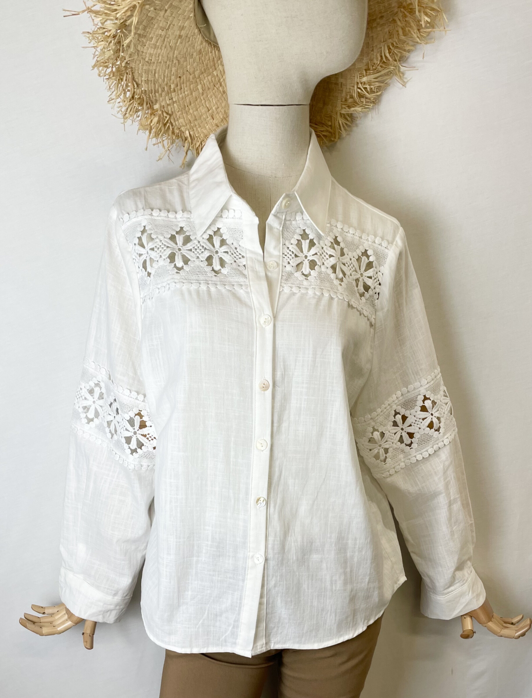 Grossiste Bobo Glam' - Chemisier en toile de coton à crochet