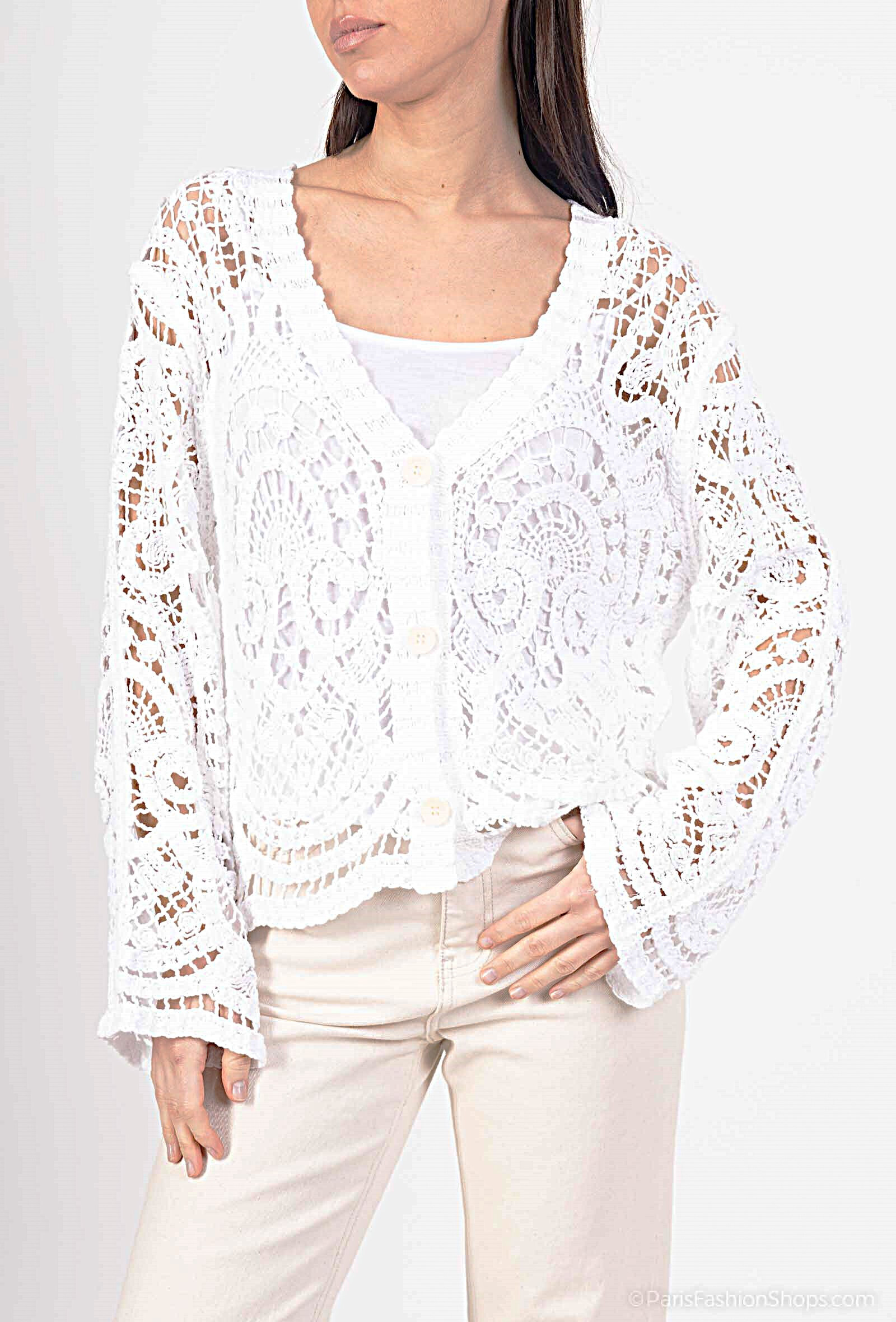 Wholesaler Bobo Glam' - Bohemian crochet button-down vest