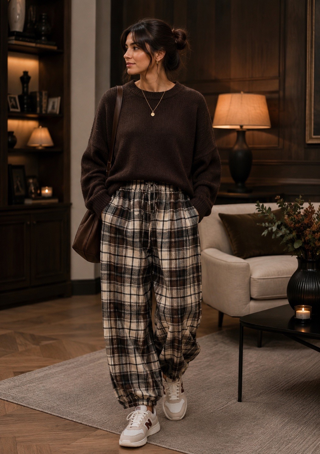 Grossiste Bobo Glam' - Pantalon en polaire à carreaux
