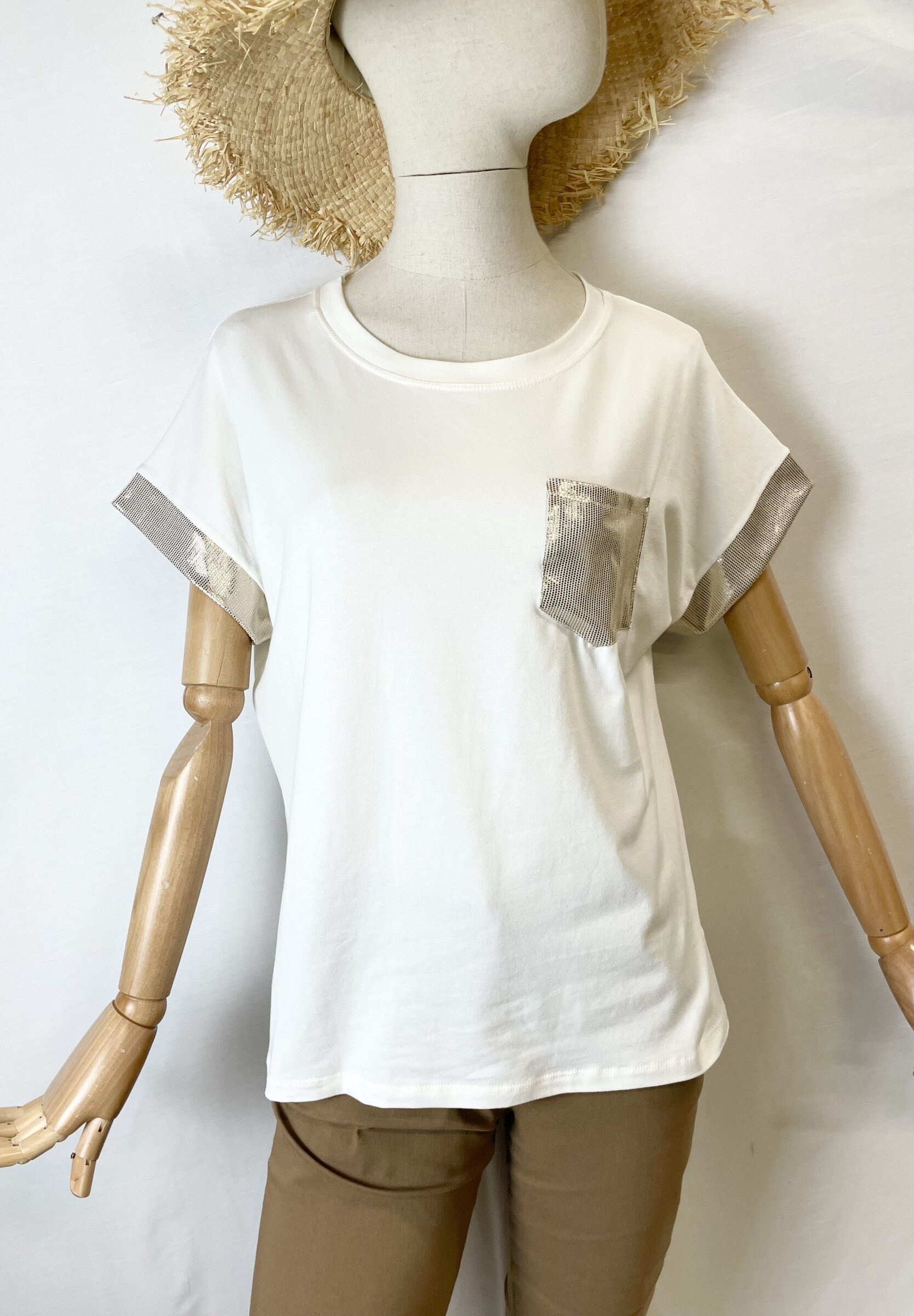 Grossiste Bobo Glam' - T-Shirt poché à imprimé métalissé
