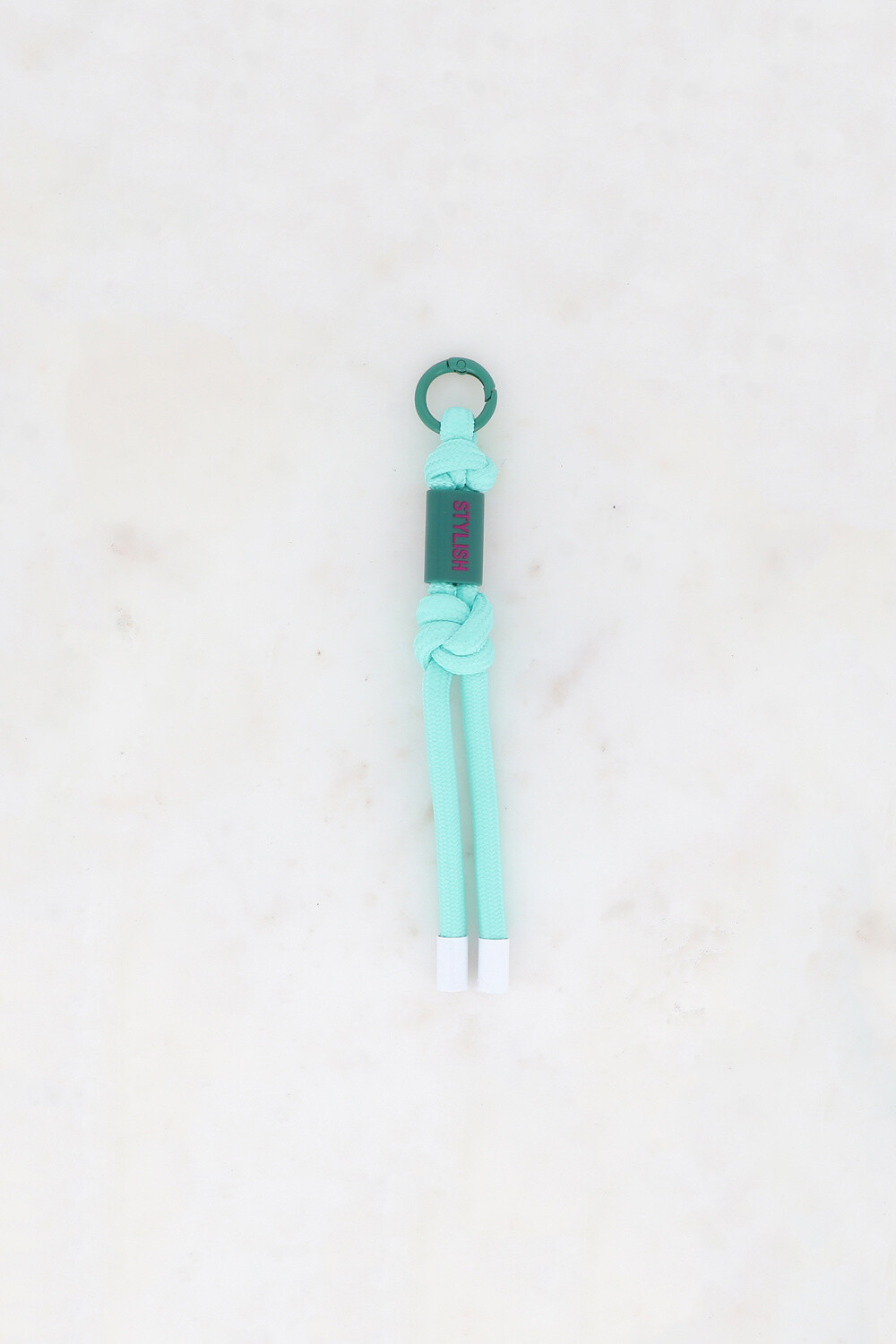 Wholesaler Bohm - Keychain - Colorful braided rope and engraved resin "Stylish"