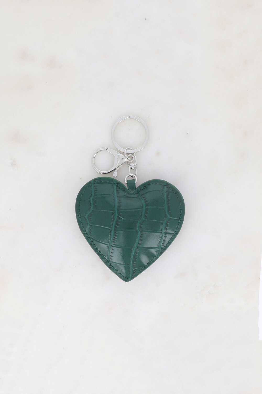 Wholesaler Bohm - Keychain - Croco effect in faux leather heart