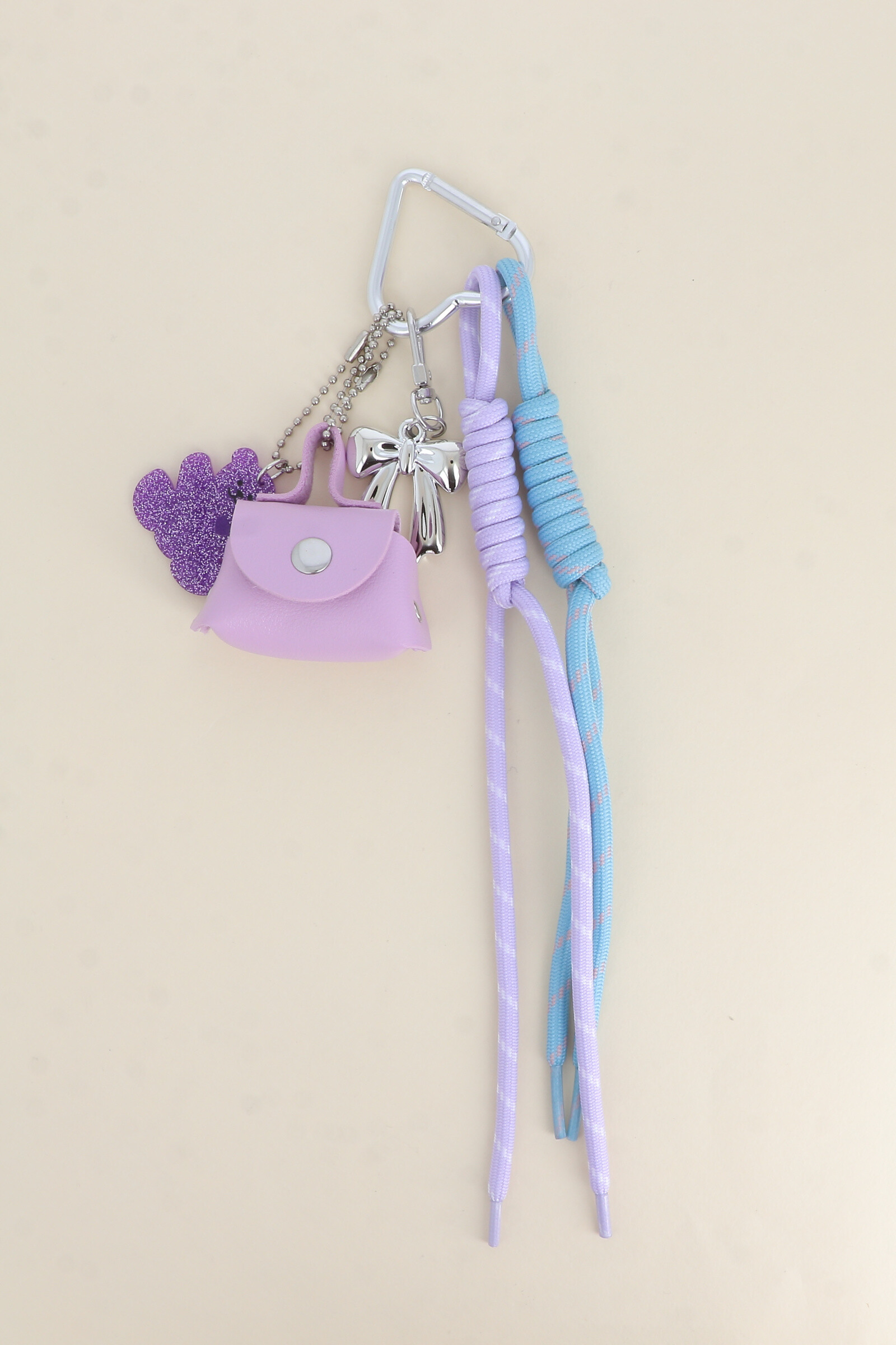 Wholesaler Bohm - Bag grigri - 2 laces, small imitation leather bag, glitter resin bear