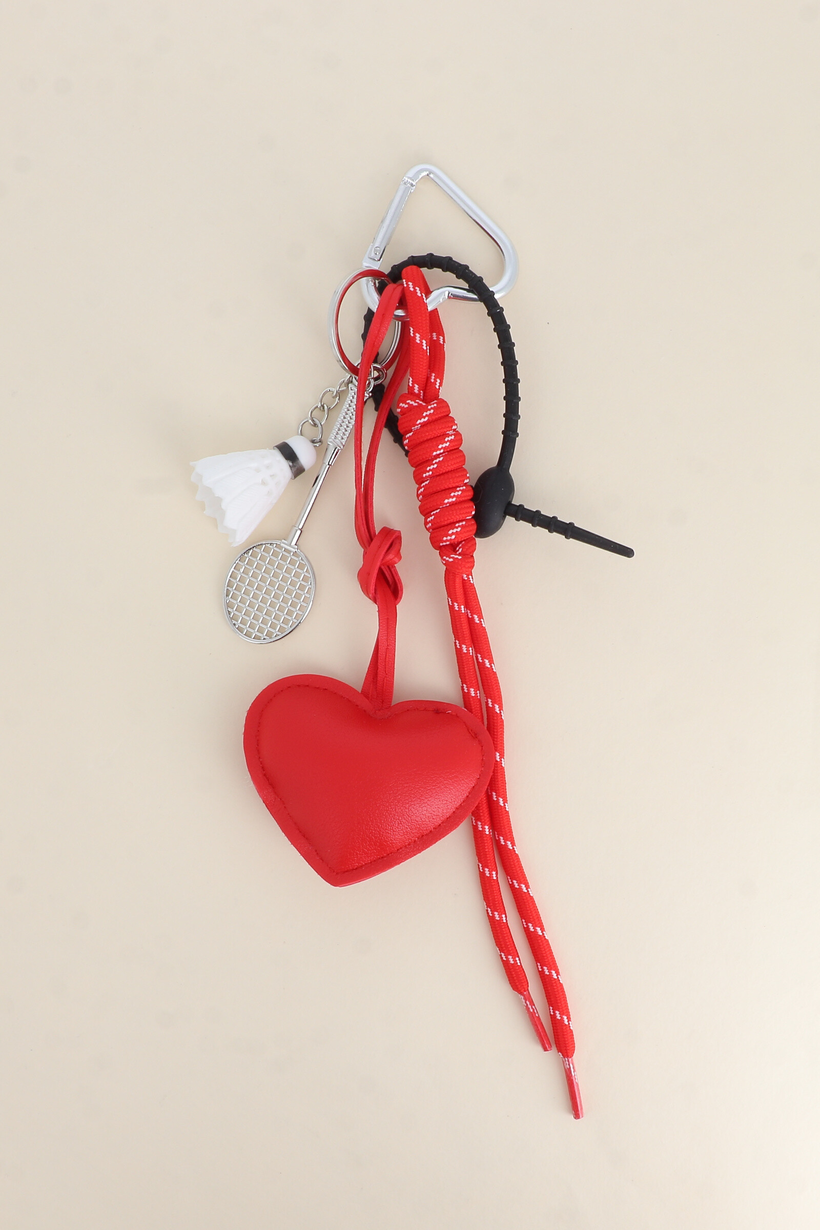 Wholesaler Bohm - Bag grigri - attachment, lace, badminton and heart in faux leather