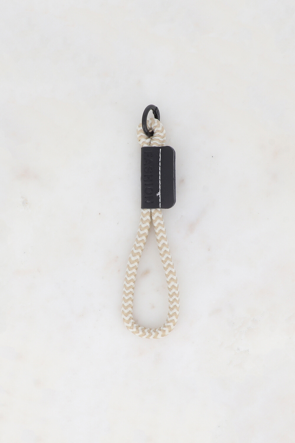 Wholesaler Bohm - Keychain - Colorful braided rope and imitation leather engraved "Fashion"