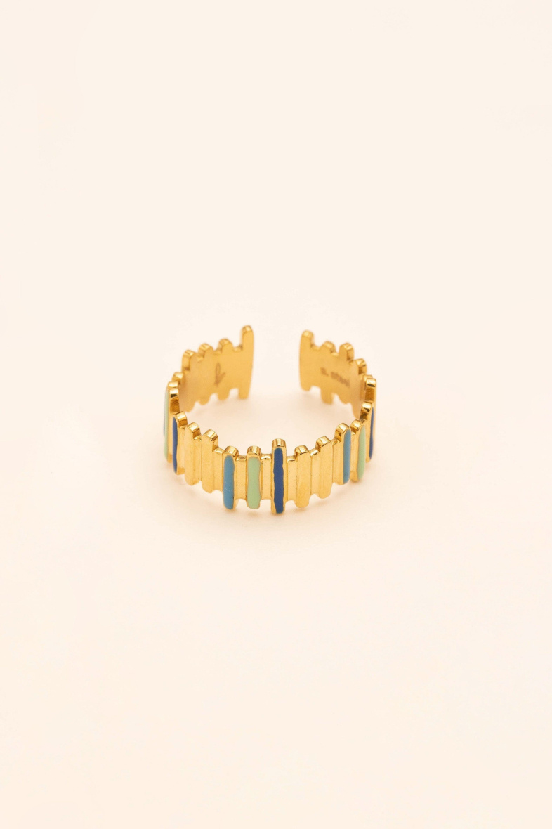 Großhändler Bohm - Keynia-Ring – farbige Emaille-Stäbe