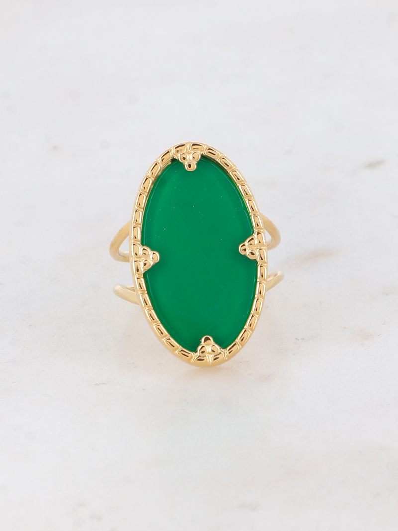 Mayorista Bohm - Anillo Méli - piedra natural ovalada
