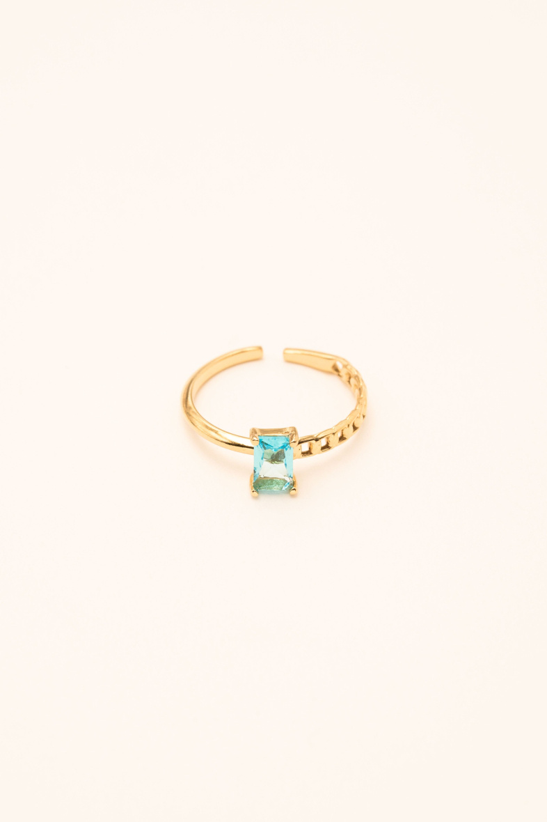 Mayorista Bohm - Anillo Louania - solitario con cristal rectangular