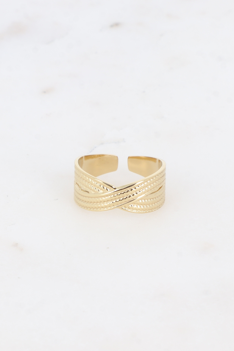 Mayorista Bohm - Anillo - líneas texturizadas entrelazadas