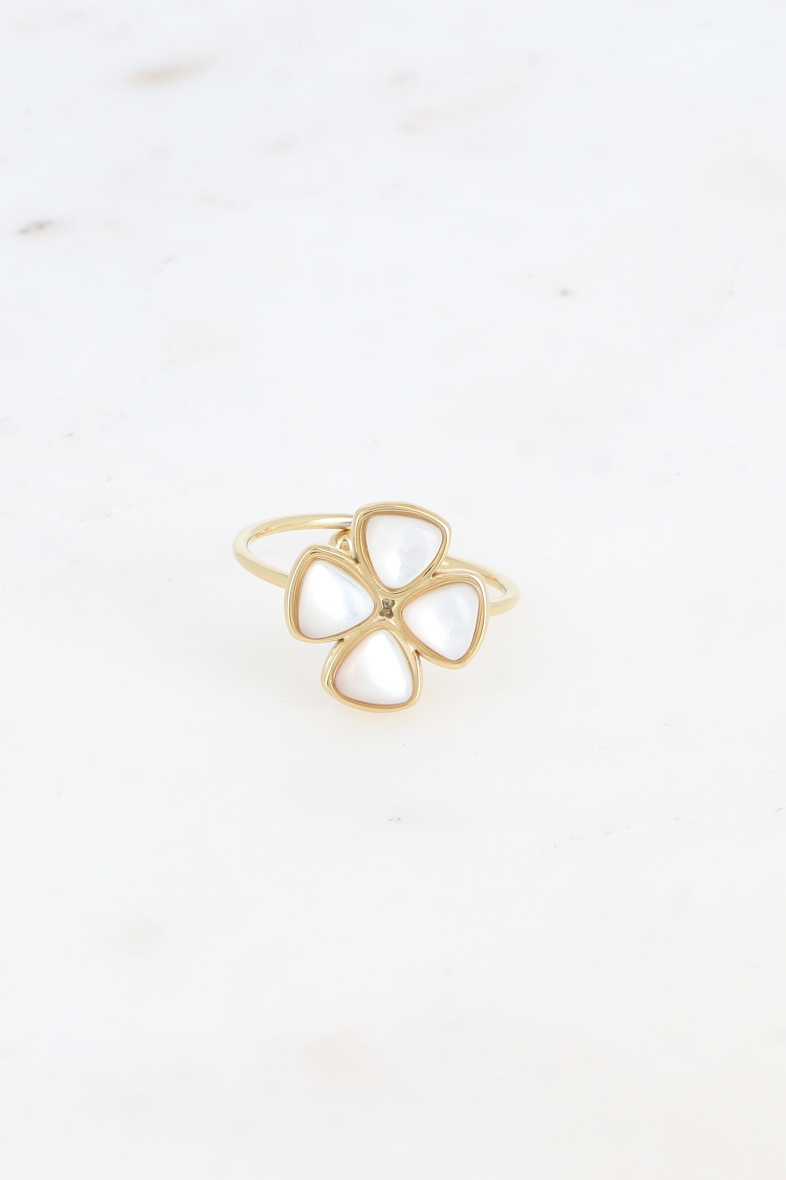 Mayorista Bohm - Anillo fino - trébol con 4 piedras naturales