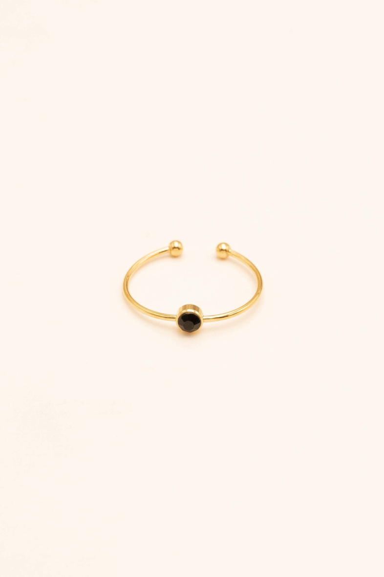 Mayorista Bohm - Anillo Maisie - anillo fino de acero inoxidable con cristal tallado pequeño