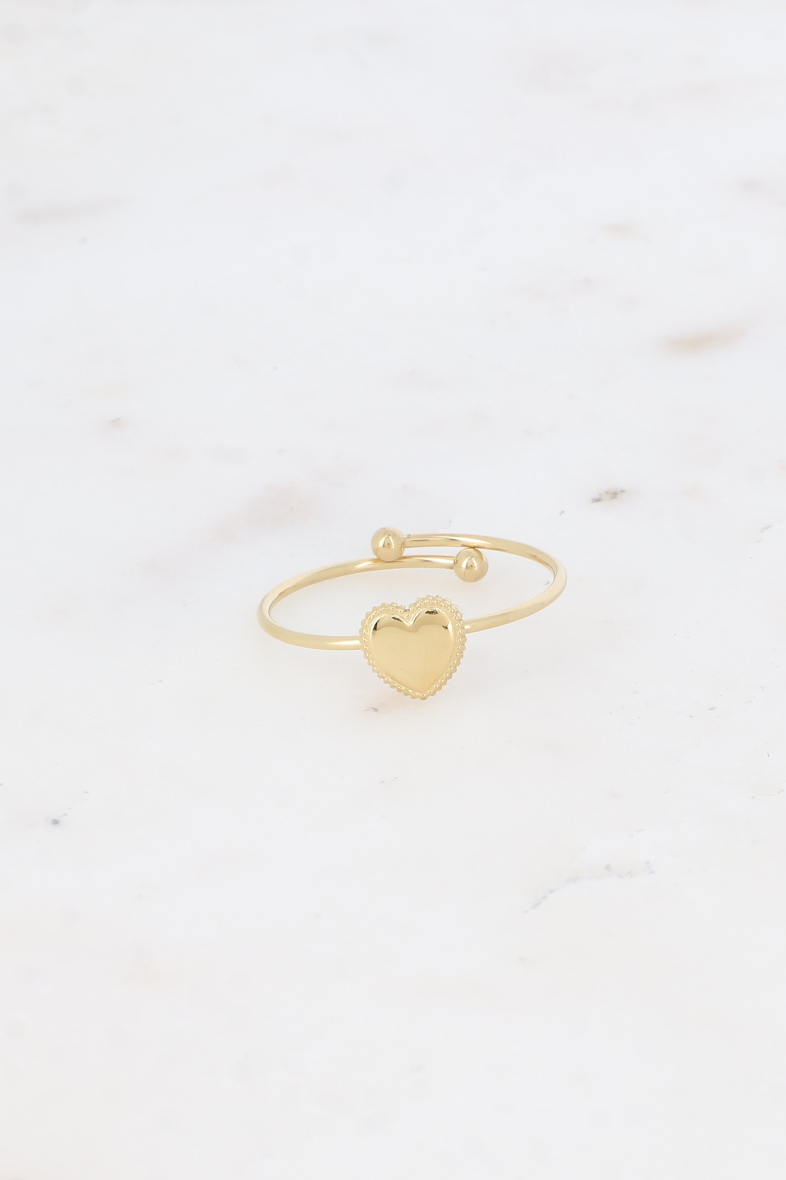 Grossiste Bohm - Bague - fine en acier inoxydable avec motif coeur