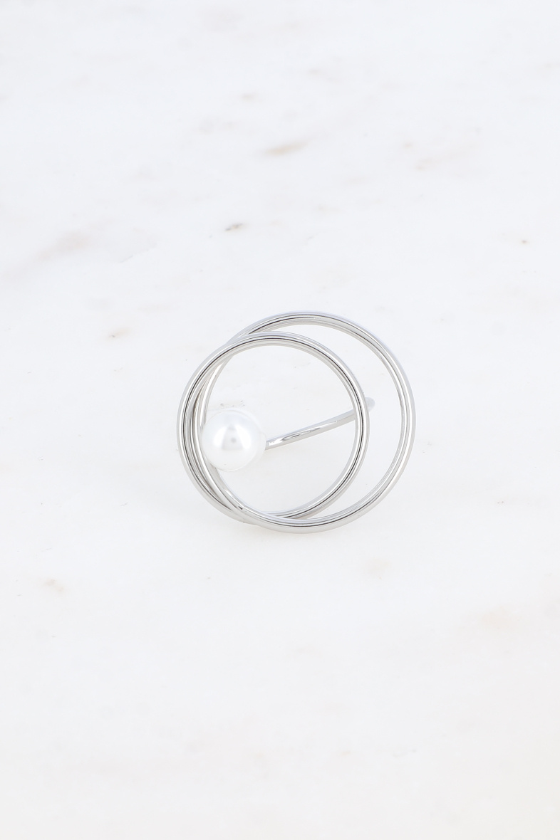 Großhändler Bohm - Ring – Doppelkreis und Perlenperle