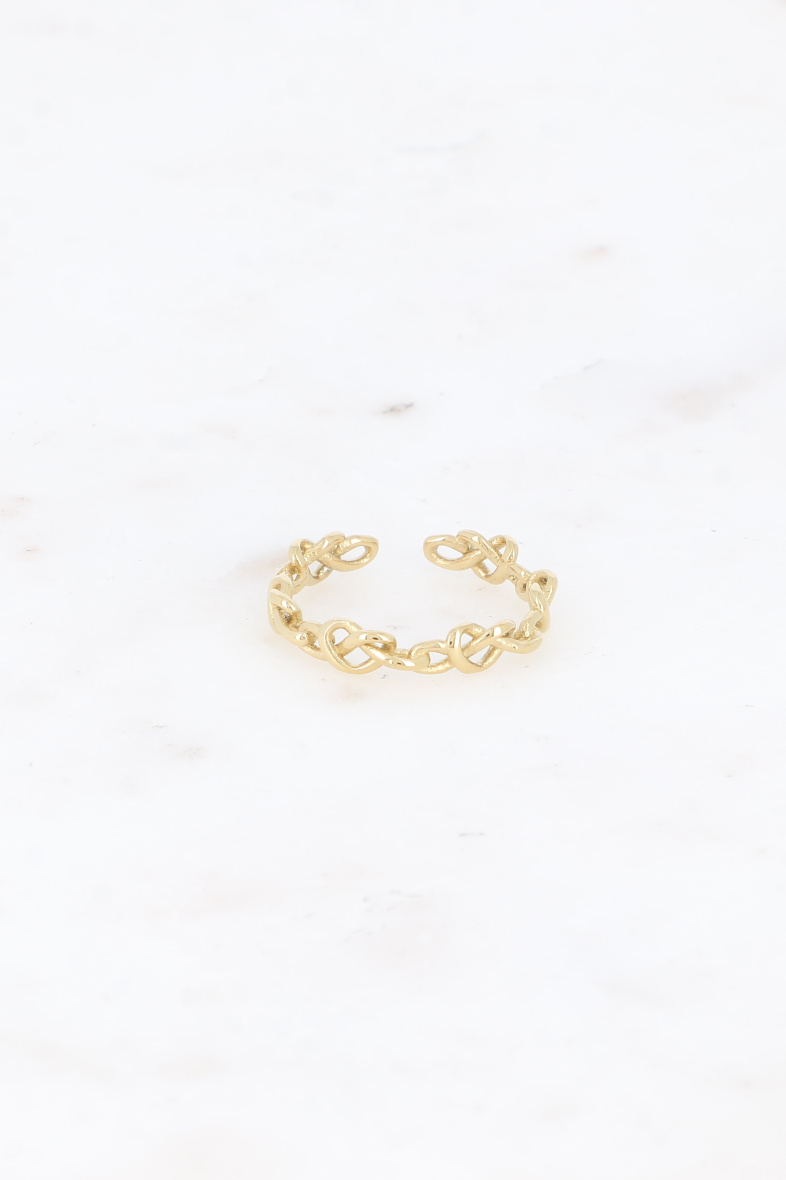 Mayorista Bohm - Anillo fino - líneas de nudos múltiples en acero inoxidable