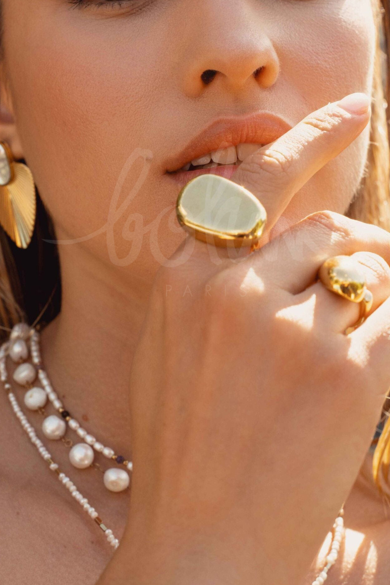 Grossiste Bohm - Bague Amiel - forme bombée XL en acier inoxydable