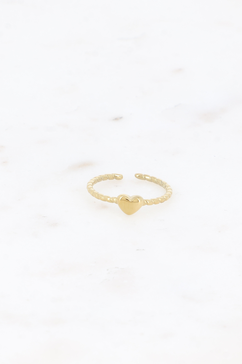 Grossiste Bohm - Bague fine - coeur et anneau torsadé en acier inoxydable