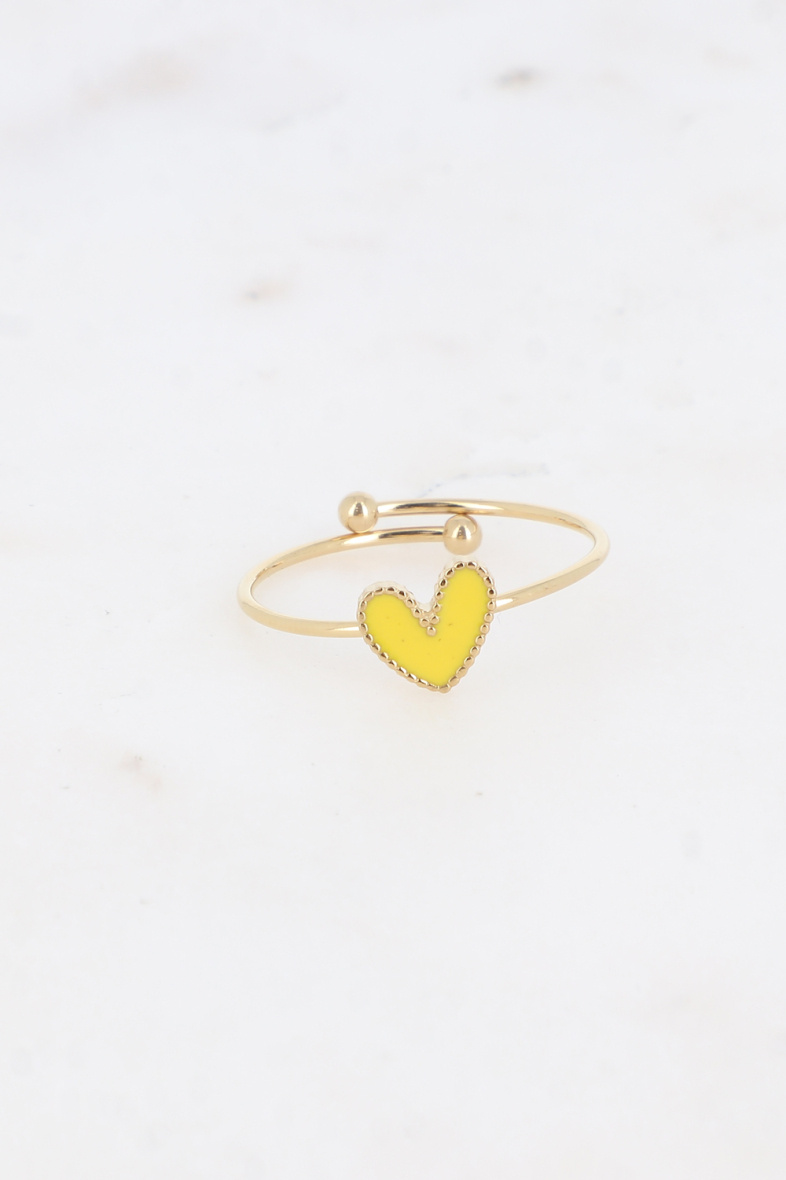 Mayorista Bohm - Anillo Yesenia - pequeño corazón esmaltado de colores