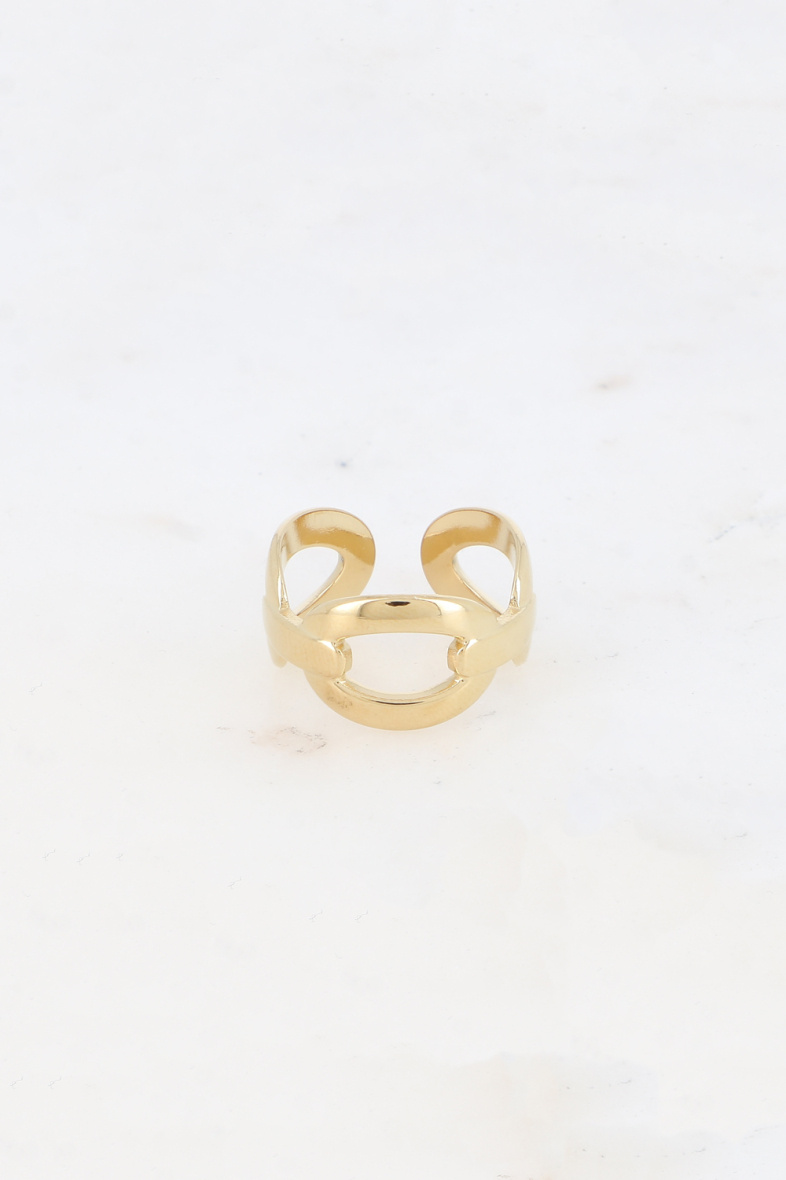 Grossiste Bohm - Bague Hestia - grosse maille ovale et barre