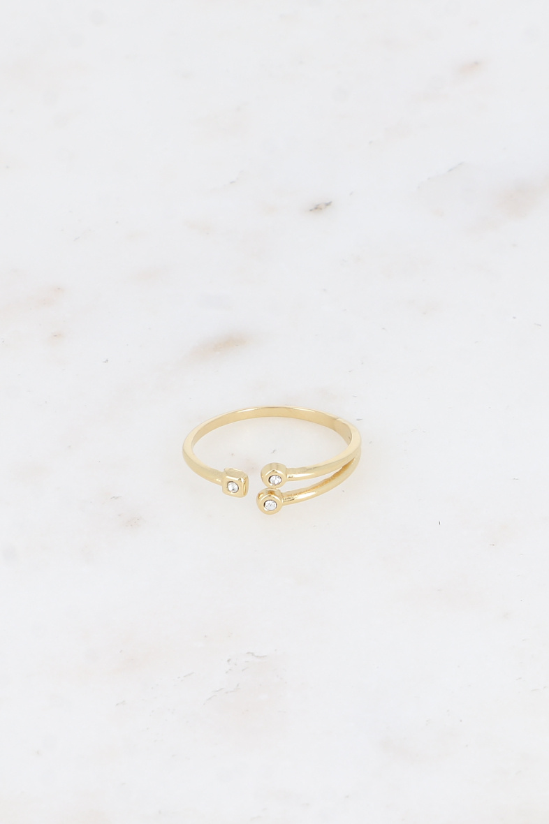 Grossiste Bohm - Bague ouverte - 3 oxydes de zirconium