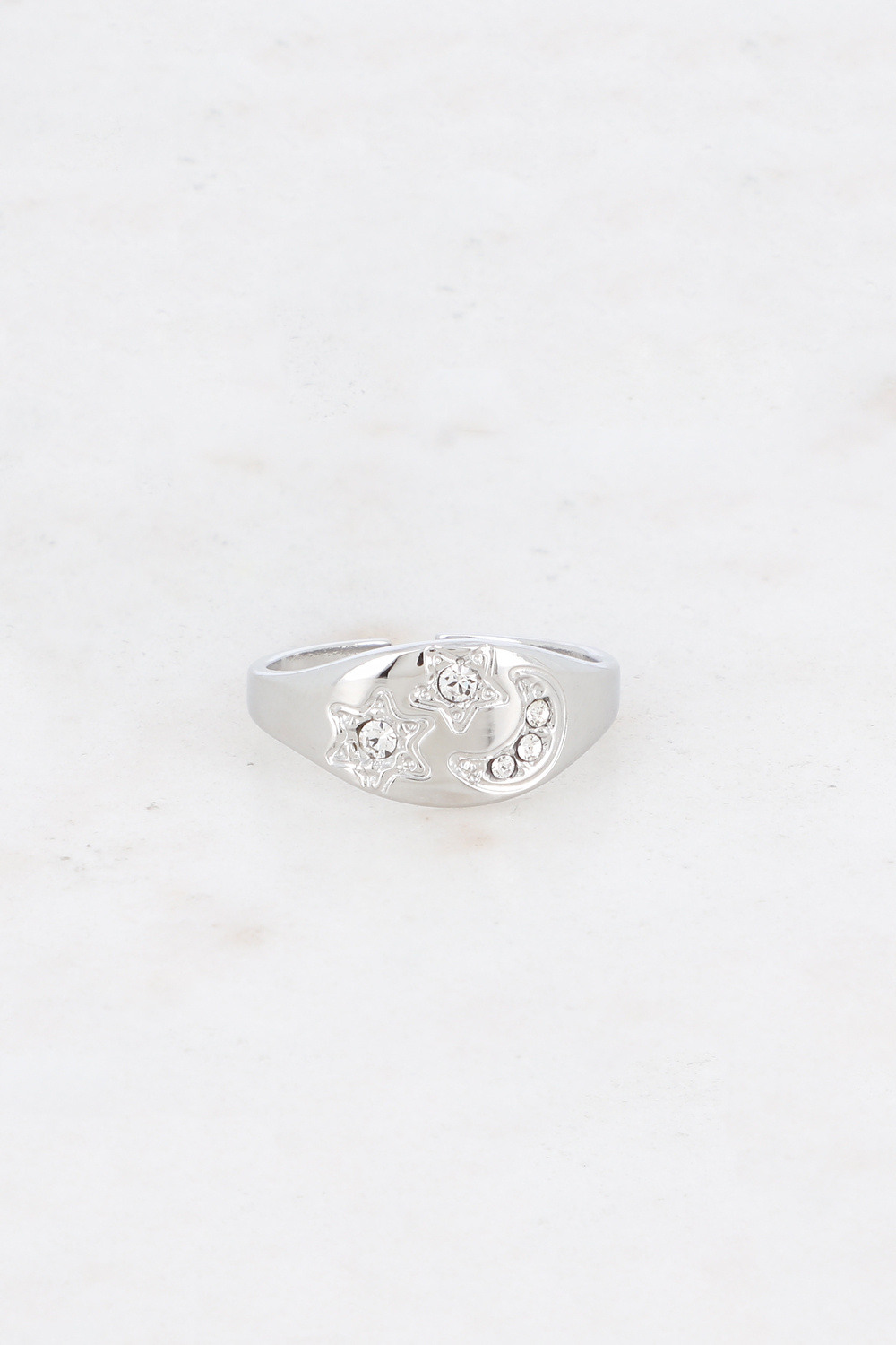 Grossiste Bohm - Bague - lune et étoile avec oxydes de zirconium