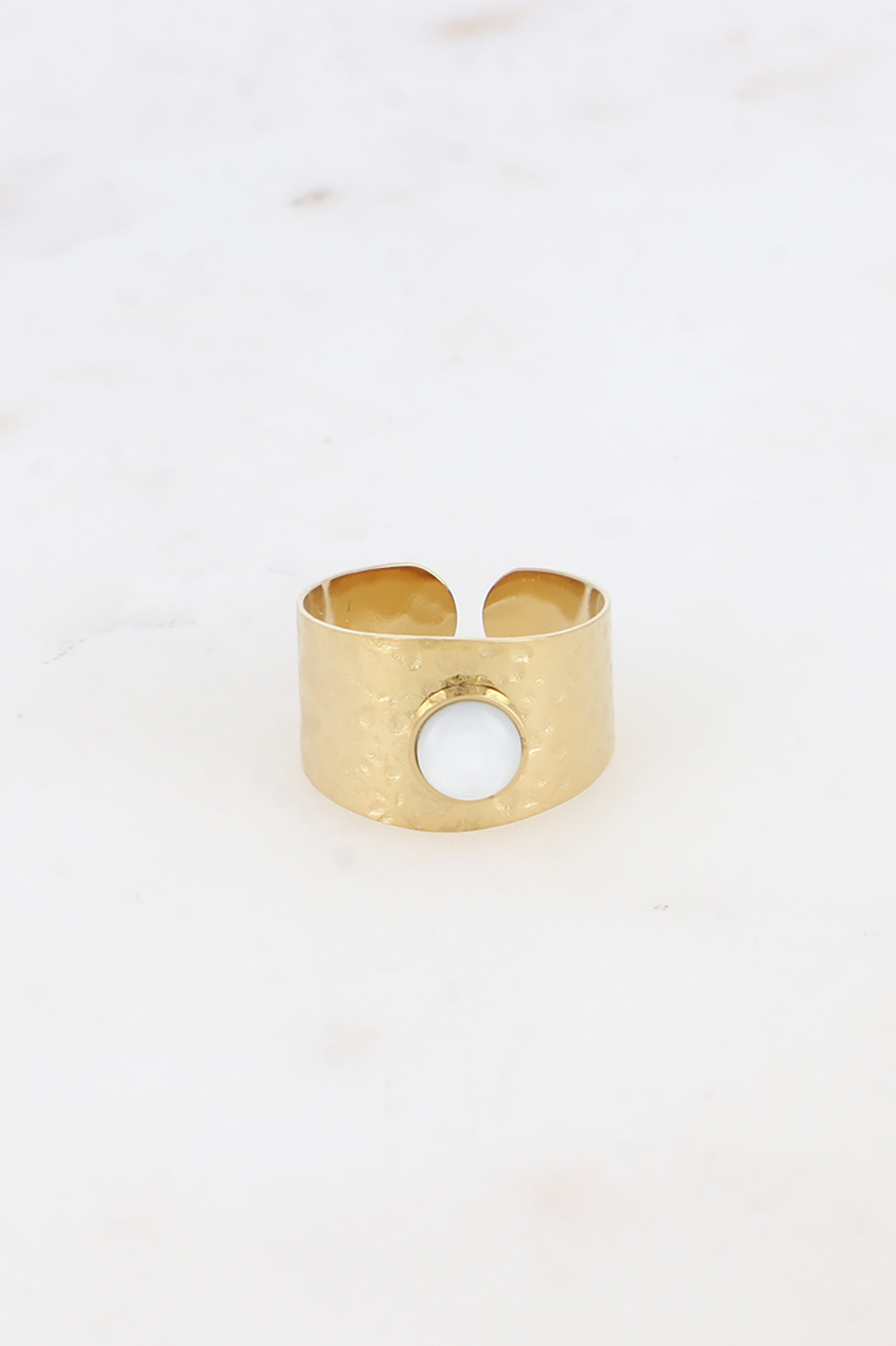 Wholesaler Bohm - Ring - hammered ring and round natural stone
