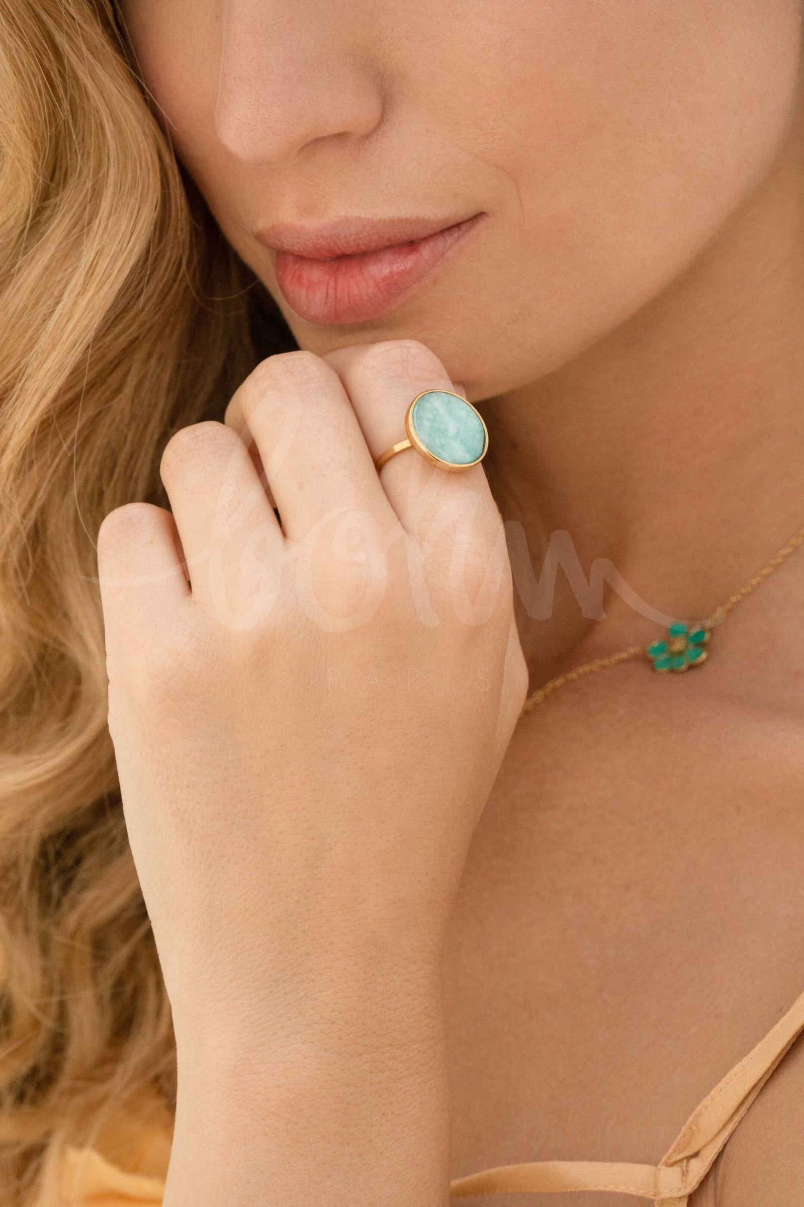 Wholesaler Bohm - Maxine ring - round natural stone