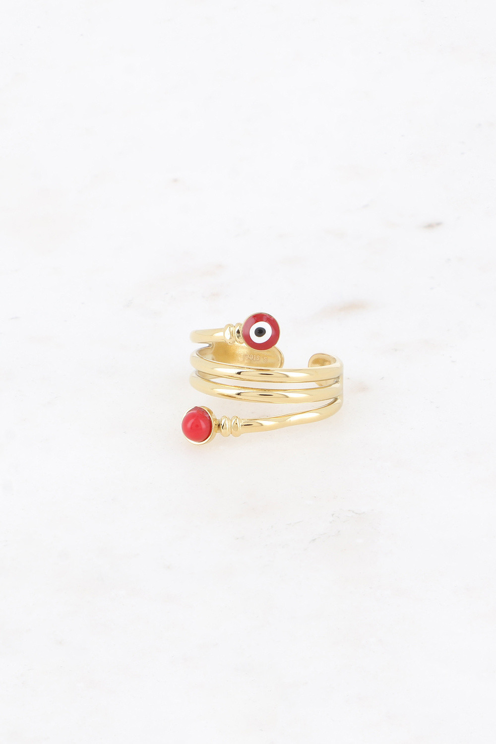 Mayorista Bohm - Anillo ancho - esmalte y ojo redondo de acetato