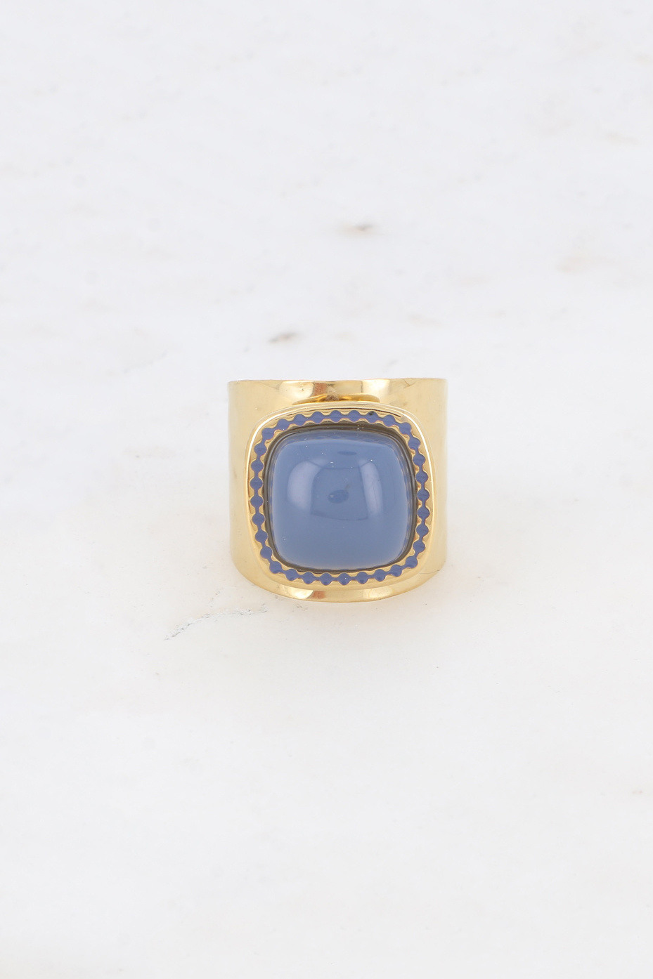 Wholesaler Bohm - Wide ring - square cabochon and enamel