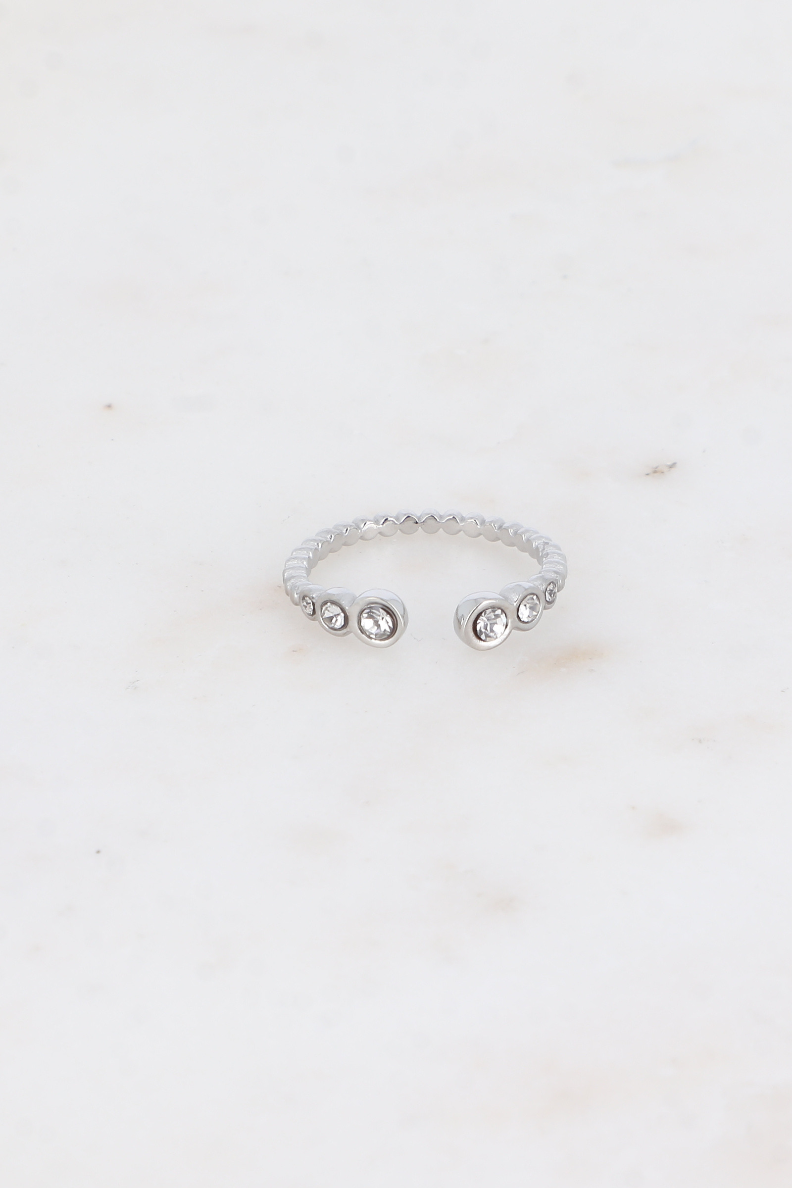 Grossiste Bohm - Bague ouverte - anneau boules avec oxydes de zirconium