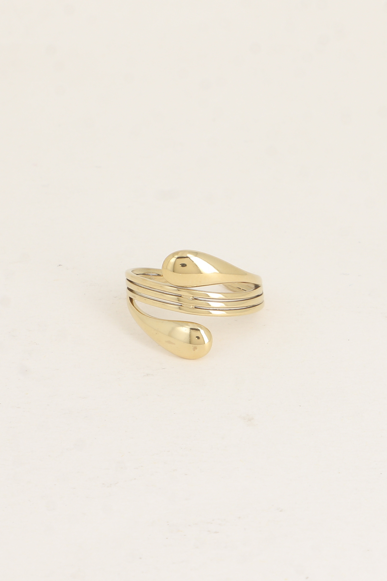 Grossiste Bohm - Bague large - 3 rangs dont 2 gouttes