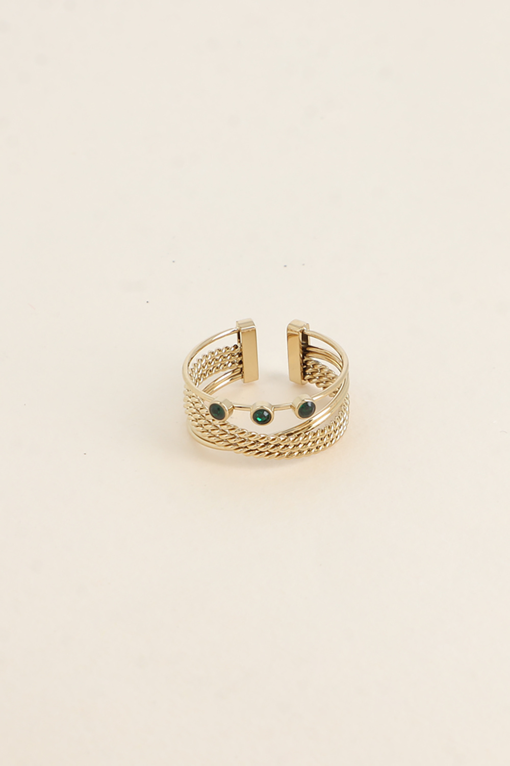 Wholesaler Bohm - Ring - 3 bands with 3 cubic zirconia stones