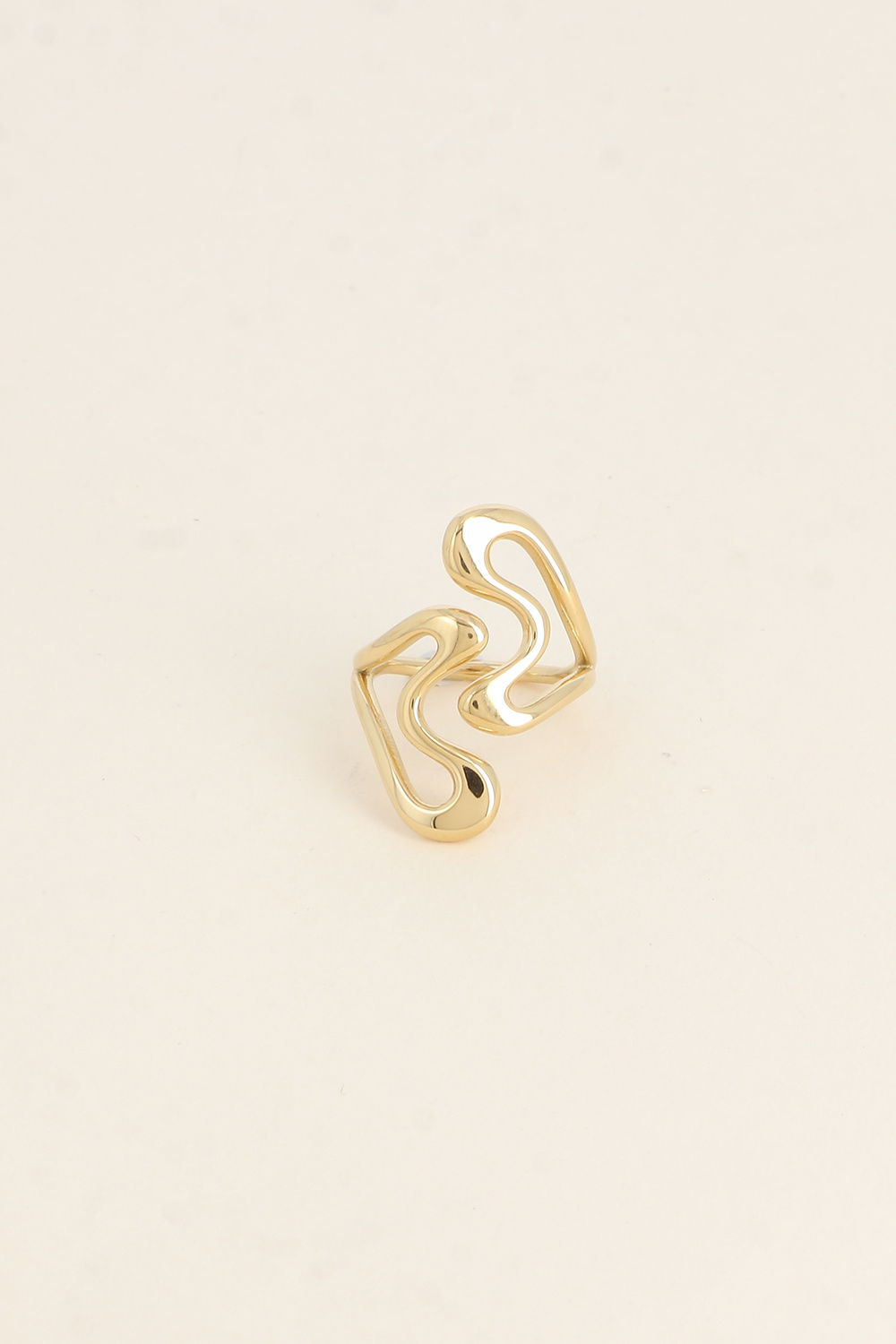 Mayorista Bohm - Anillo ancho abierto - doble corazón calado