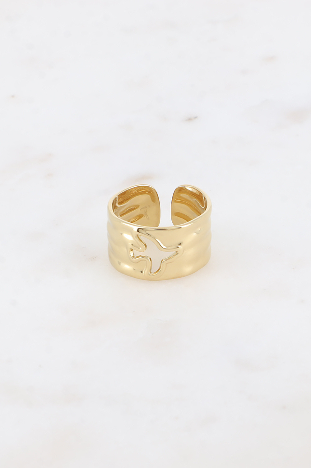 Grossiste Bohm - Bague - anneau martelé avec oiseau ajouré