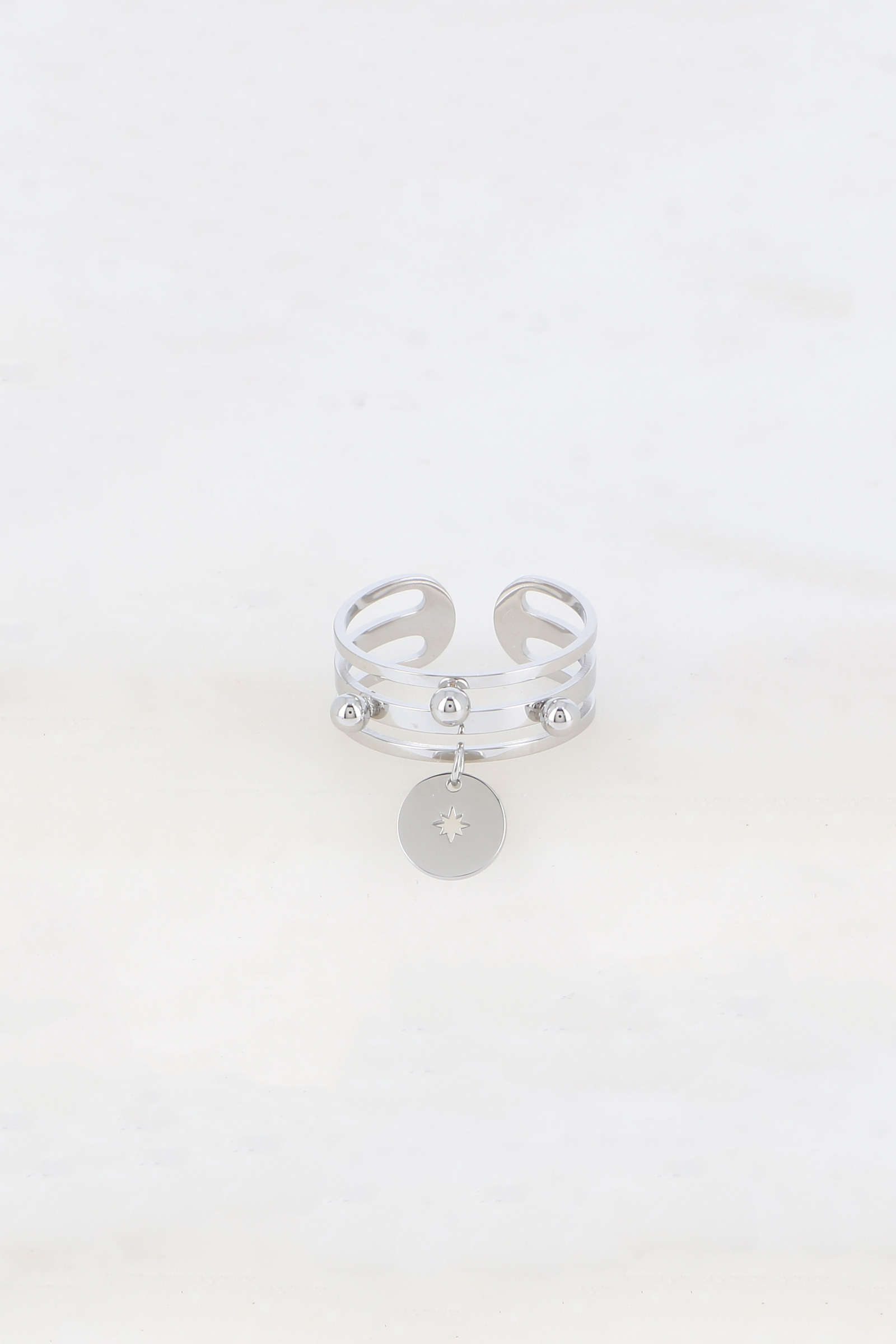 Wholesaler Bohm - Ring - 3 rings, balls and round paddles with openwork star