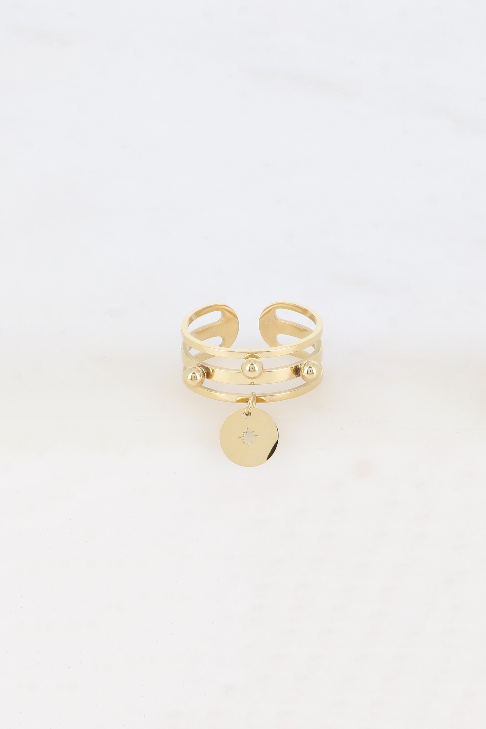 Wholesaler Bohm - Ring - 3 rings, balls and round paddles with openwork star