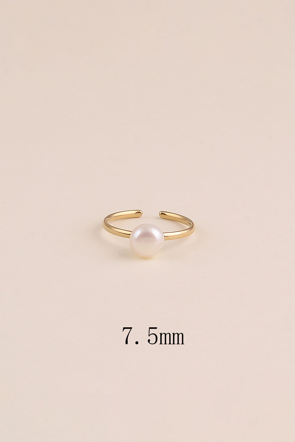 Grossiste Bohm - Bague fine - perle d'eau douce 7,5 mm