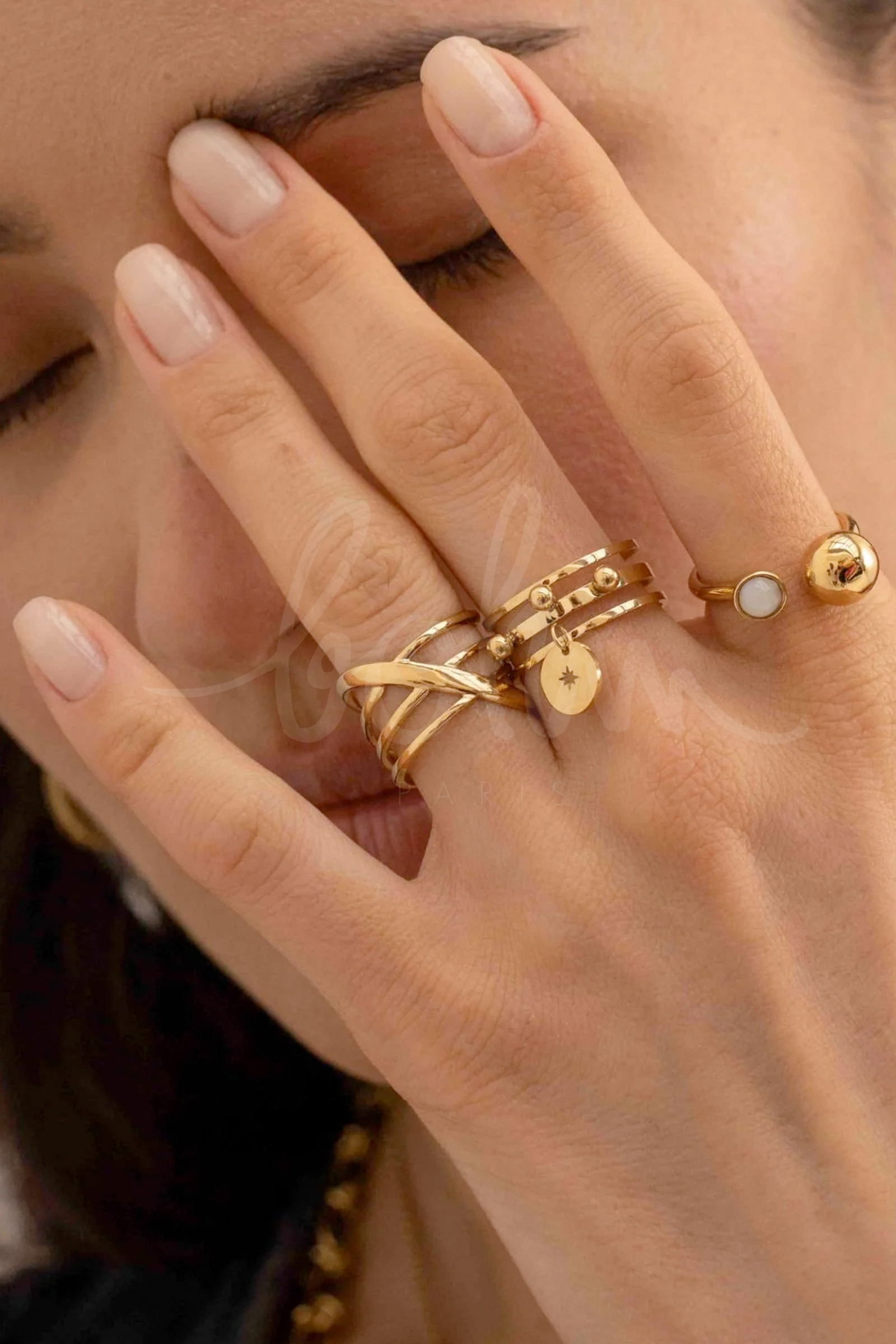 Grossiste Bohm - Bague large - anneaux entrelacés