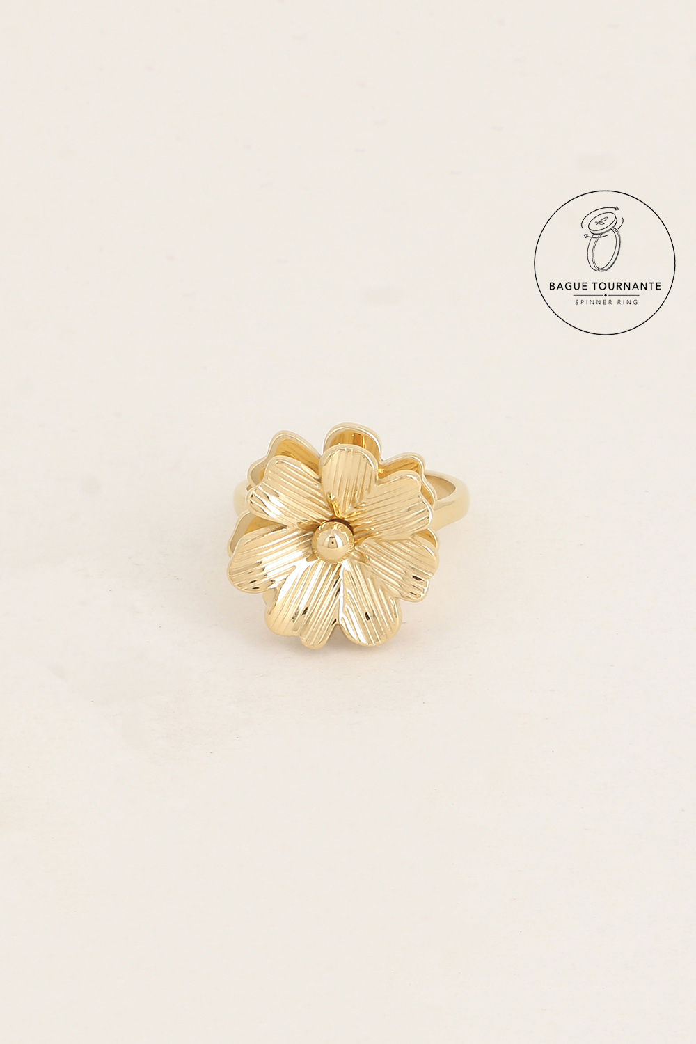 Wholesaler Bohm - Spinning ring with a textured rotating flower