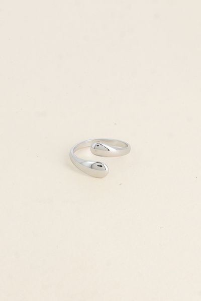 Grossiste Bohm - Bague ouverte - 2 formes bombées lisses, horizontales Grossiste Bohm - Bague ouverte - 2 formes bombées lisses, horizontales