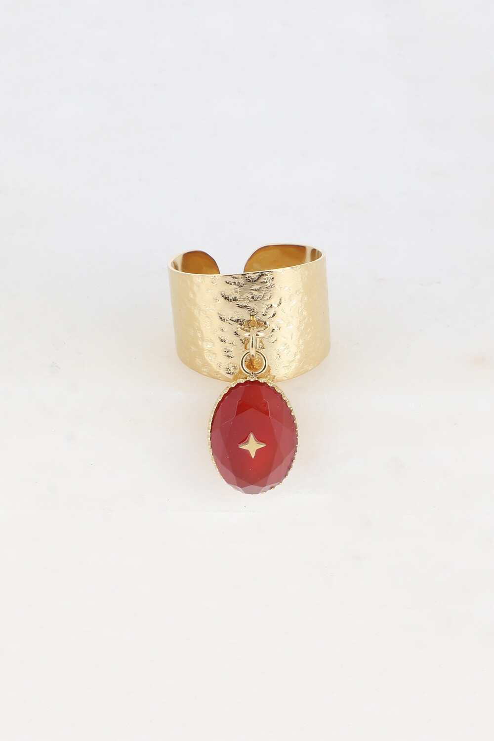 Grossiste Bohm - Bague Castille - pierre naturelle ovale et étoile
