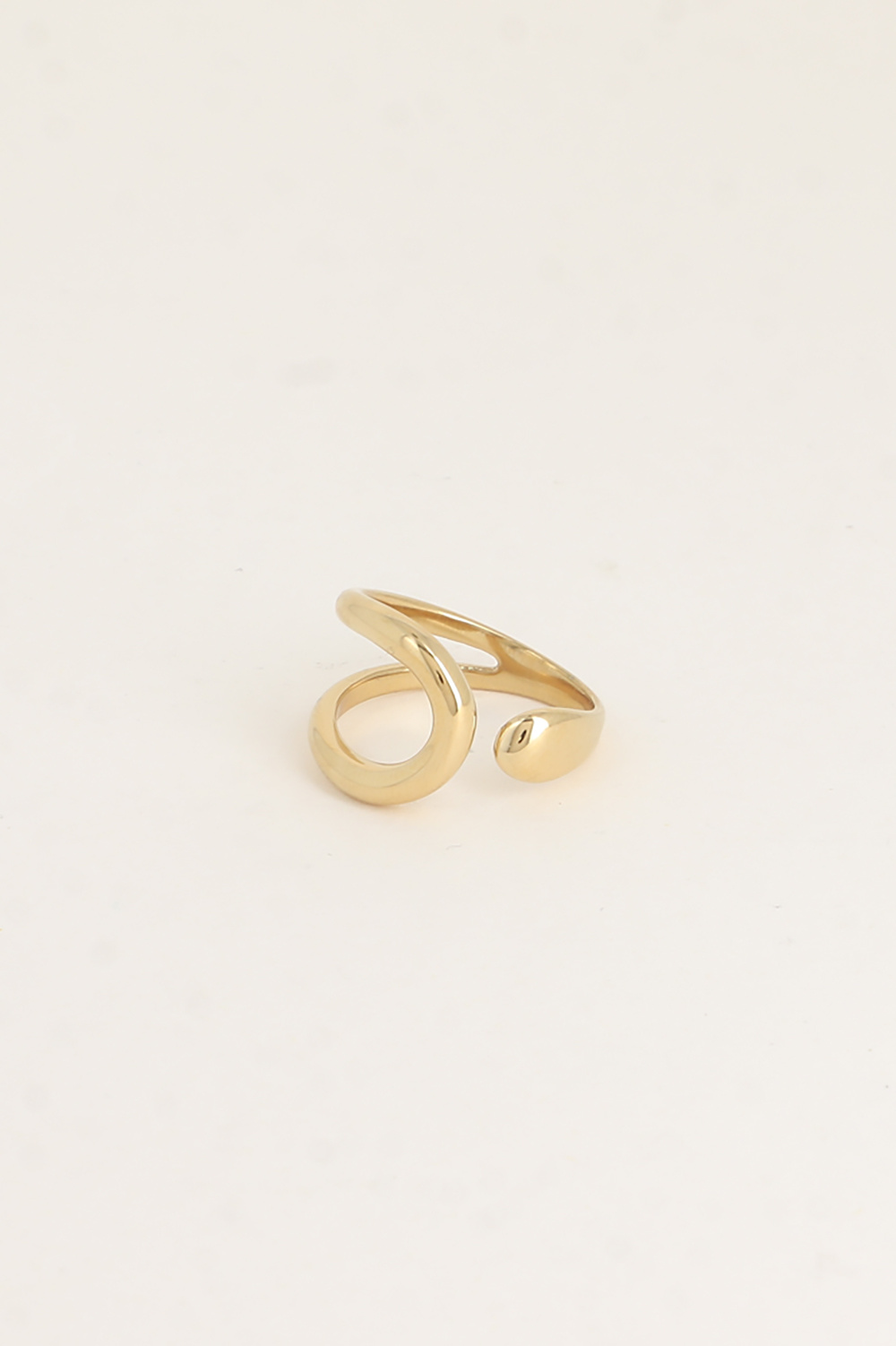 Großhändler Bohm - Offener Ring - abgerundetes und durchbrochenes Design, die andere Seite glatt