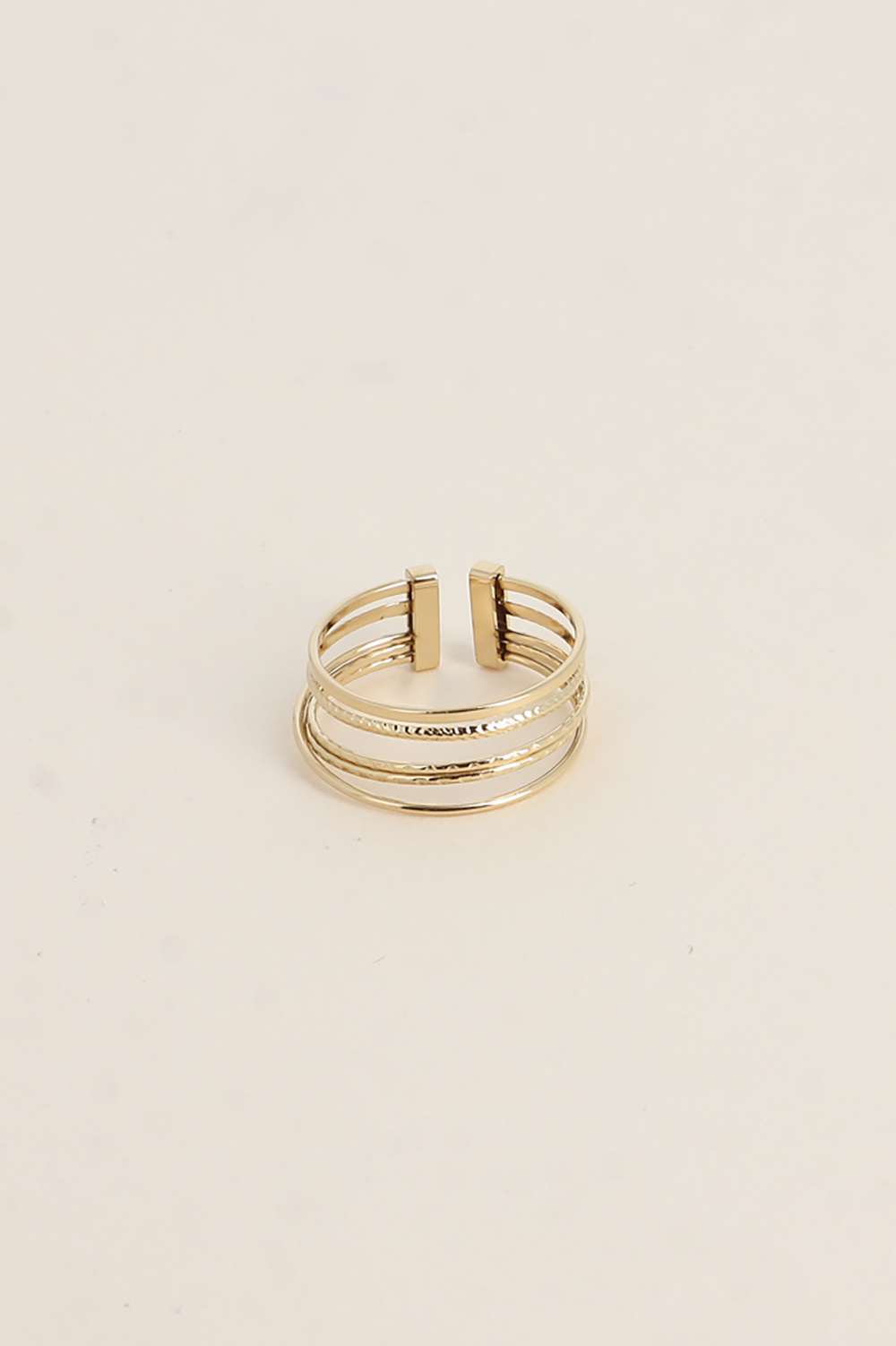 Wholesaler Bohm - Ring - 5 smooth and striped bands