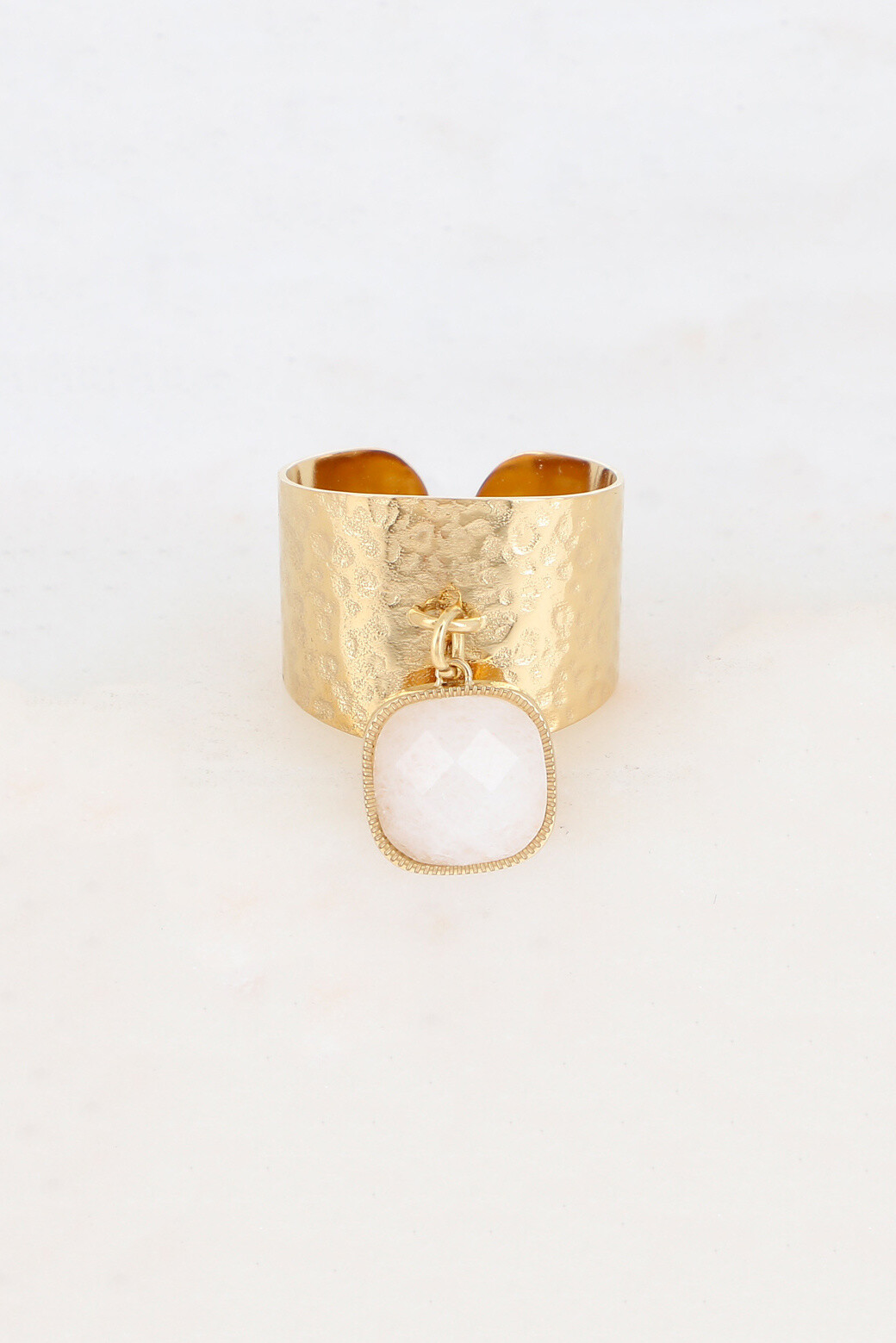 Grossiste Bohm - Bague Chloé - pierre naturelle carrée